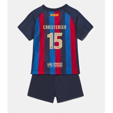 Barcelona Andreas Christensen #15 Hjemmedraktsett Barn 2022-23 Kortermet (+ korte bukser)